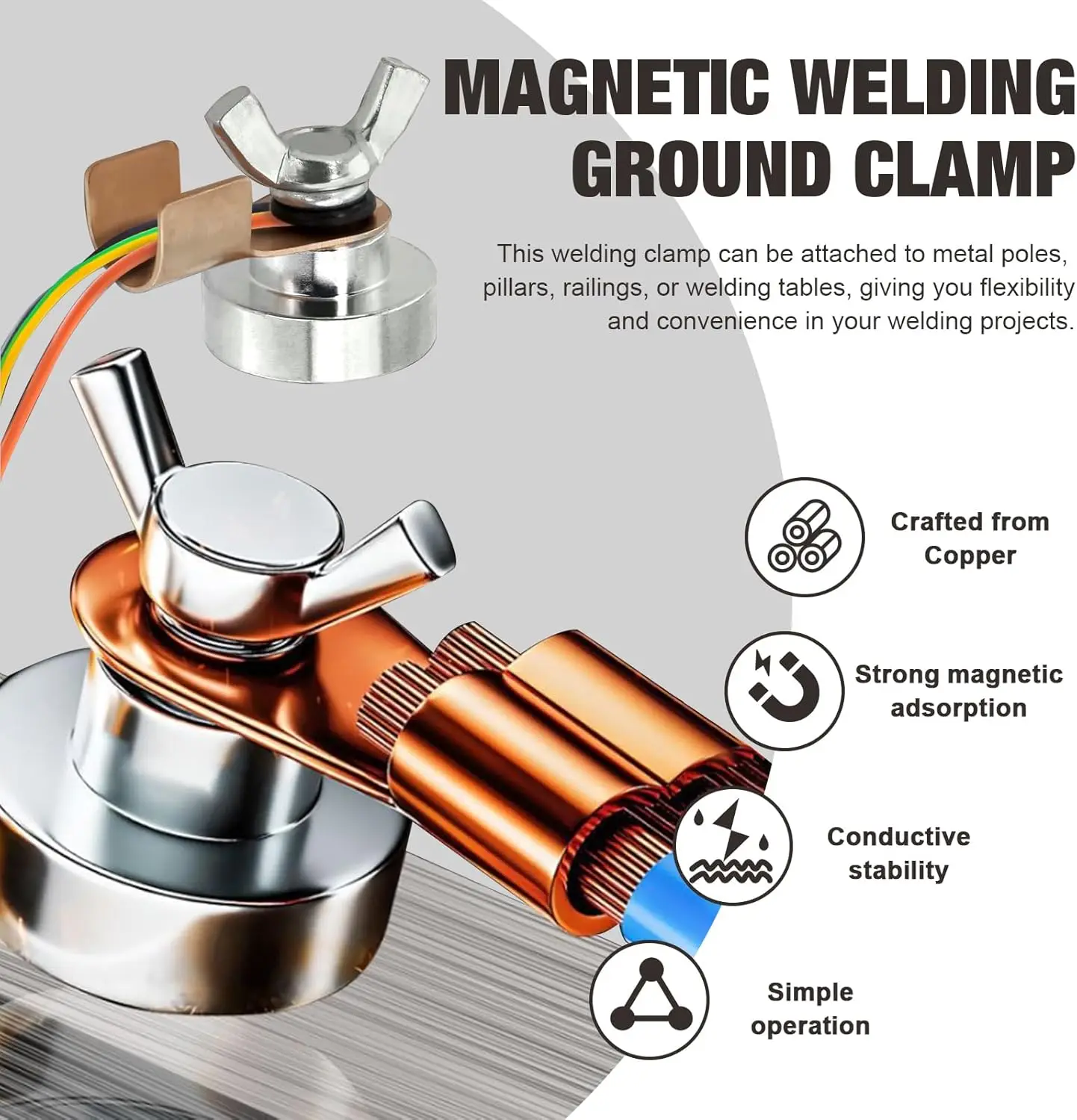 35/37mm Welder Welding Strong Magnetic Grounding Tool, a Special Strong Magnetic Grounding Tool for Strong Single Head Welding