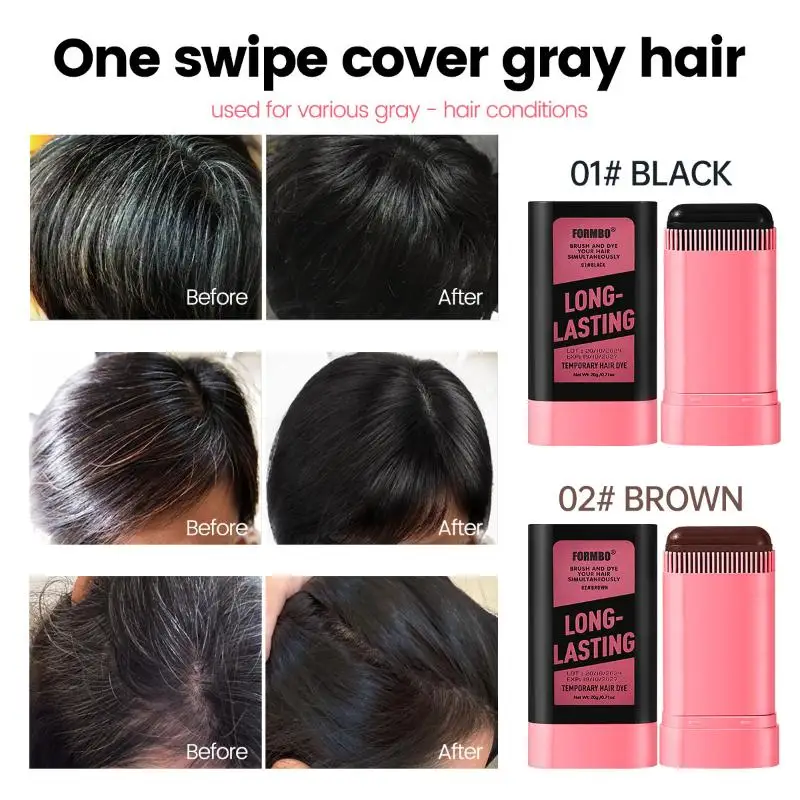 عصا تصفيف الشعر CCHATM 20 جرام لتغطية لمرة واحدة من الشعر الرمادي تغطية رمادية سريعة مع فرشاة توزيع أعواد ألوان اللحية #4