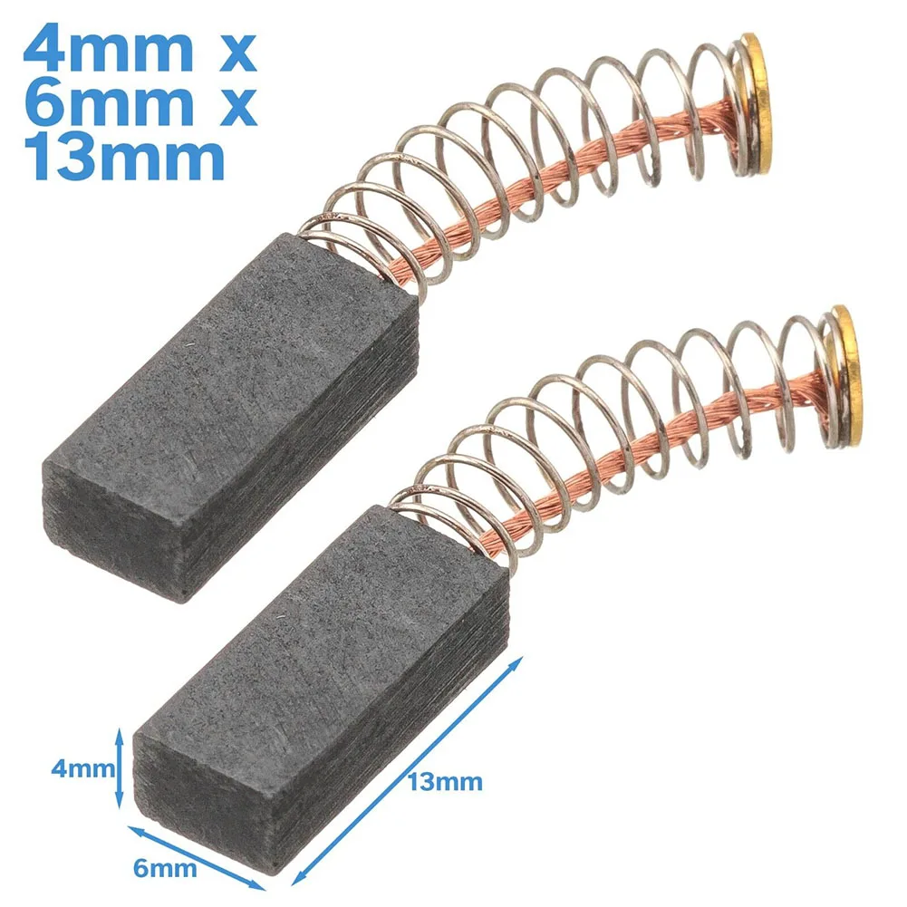 2 Pcs Carbon Brushes For Electric Motors 13mm*6mm*4mm Replacement Part Power Tools Accessories For Angle Grinders Power Tool