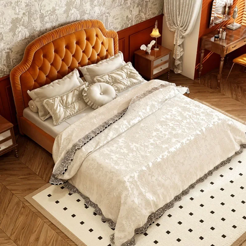 European Luxury Modern Bed Large Low Cost Wood Headboards Queen Bed Luxury European Style Cama Matrimonial Nordic Furniture