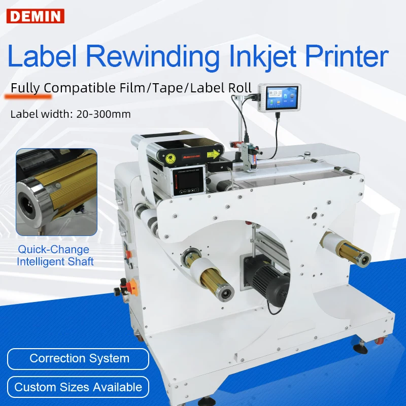 Demin Intelligent High-Speed Automatic Label Jet Coding Rewinding Machine Efficient for Label Film Tape Rewinding