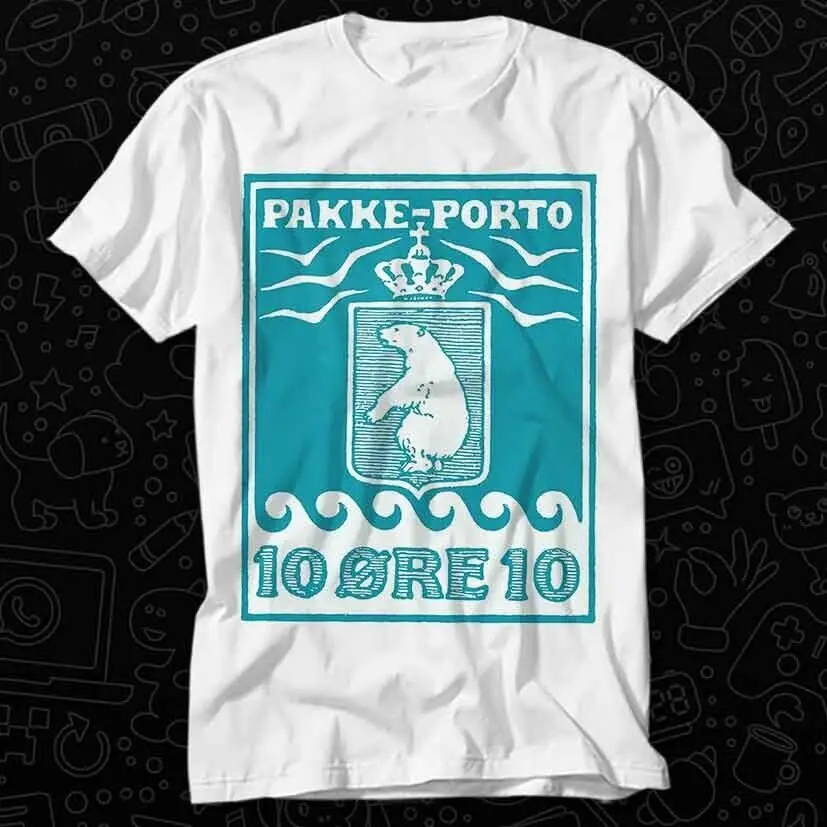 1905 Greenland Polar Bear Pakke Porto Stamp T Shirt 499