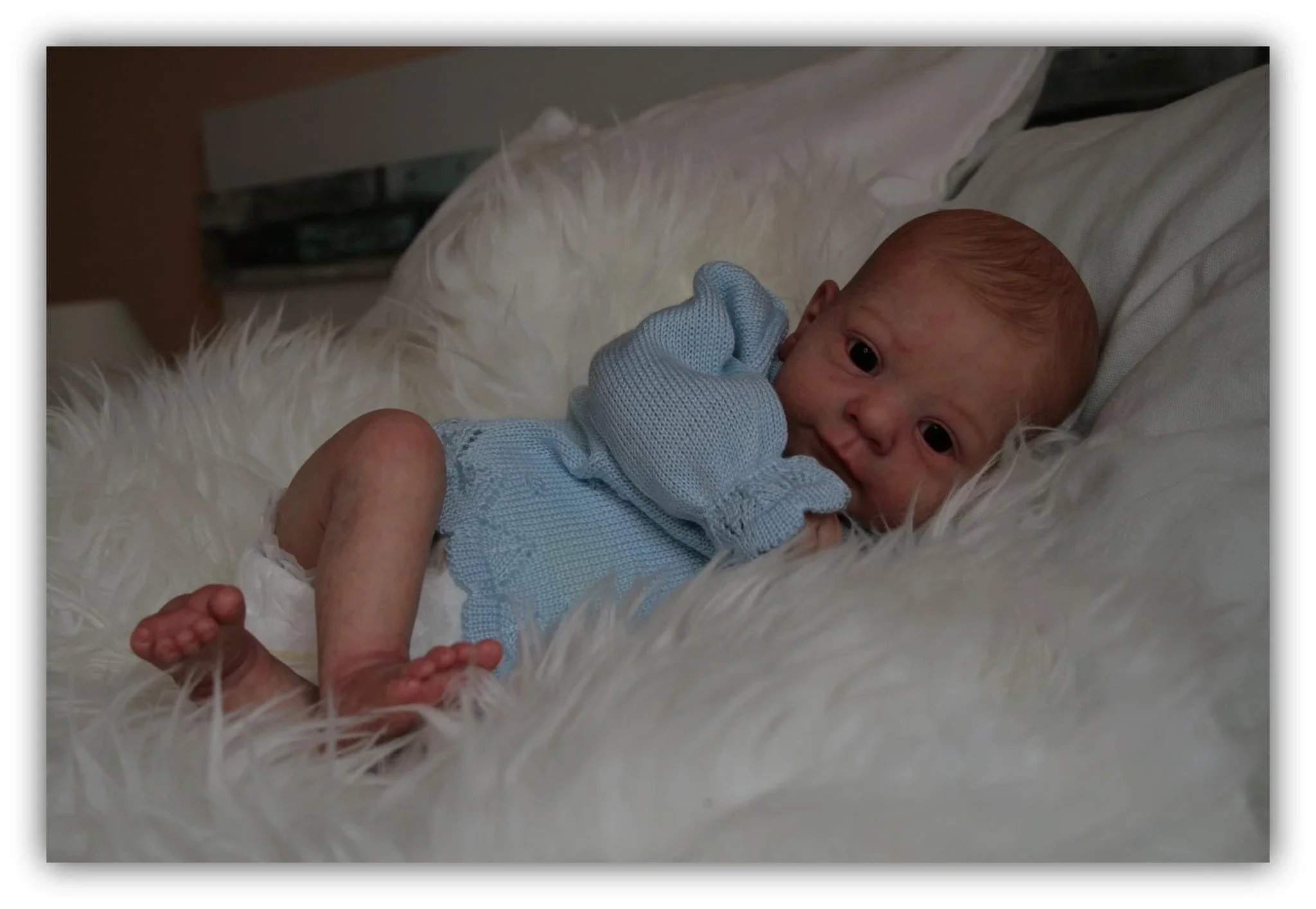 SINO-BB 19inch Soft Body Reborn Baby Doll Felicia Same as Picture Lifelike Soft Touch Newborn 3D Skin Hand-Draw Hair Visible