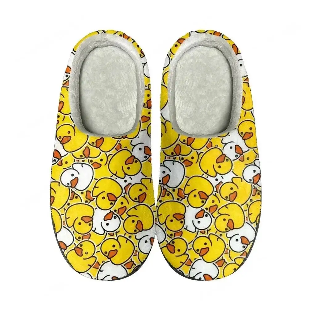 Hot Cartoon Duck Graphic Home Cotton Custom Slippers Mens Womens Sandals Plush Fashion Casual Keep Warm Shoes Thermal Slipper