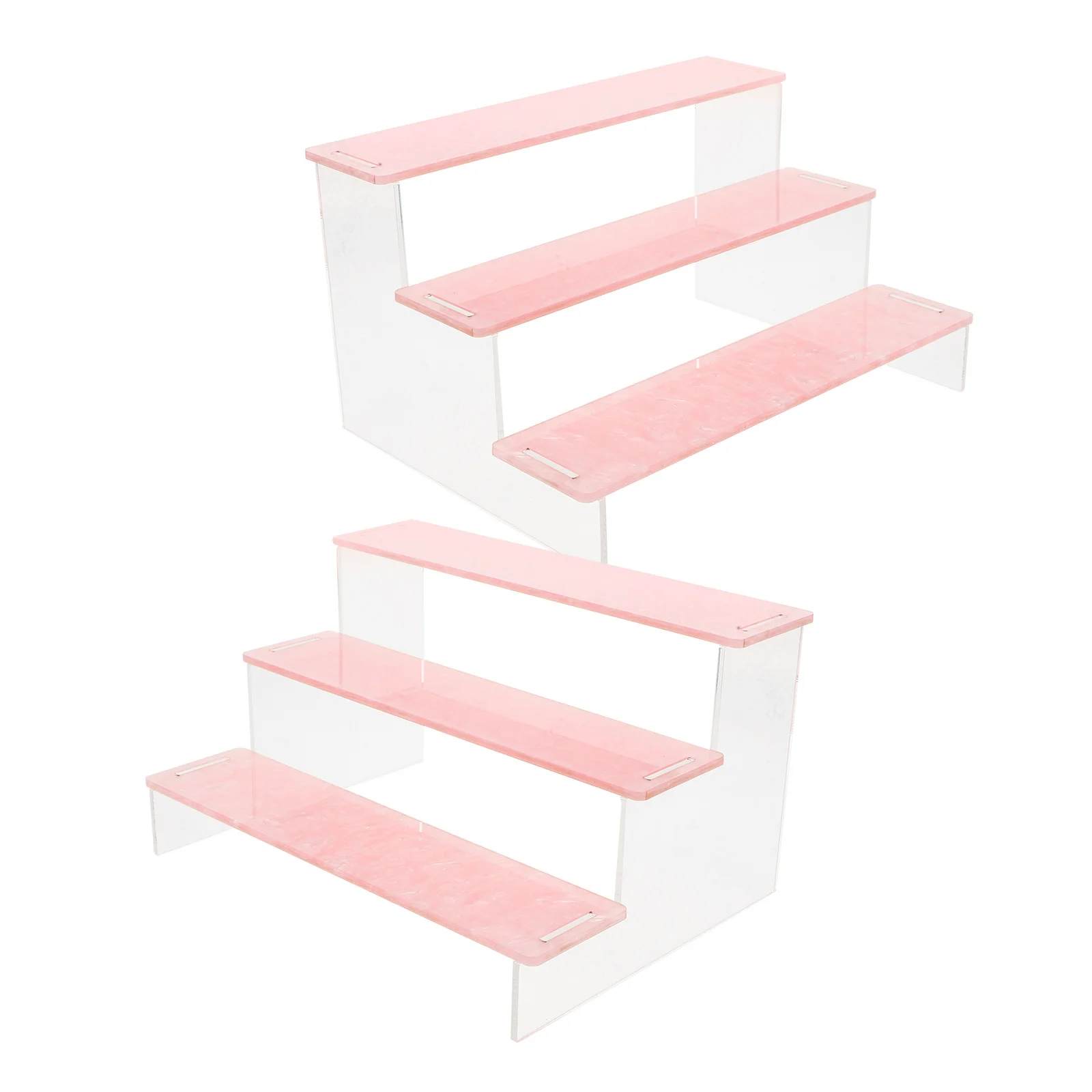 

2Pcs Clear Acrylic Tiered Display Stand Multi-Layer Organizer Figurines Storage Rack Desktop Display Holder Displaying Organizer