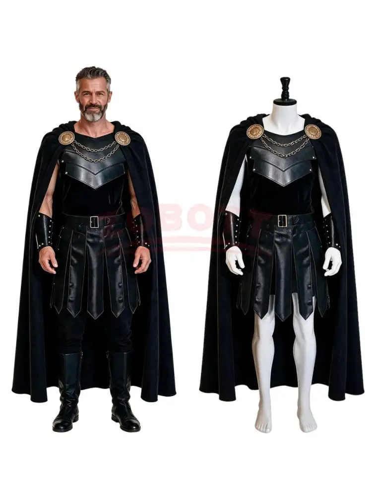 Das Odyssey Agamemnon Cosplay-Kostüm für erwachsene Männer, bestehend aus Uniform und Umhang, komplettes Set, Halloween-Karnevalskostüm für Rollenspiele.