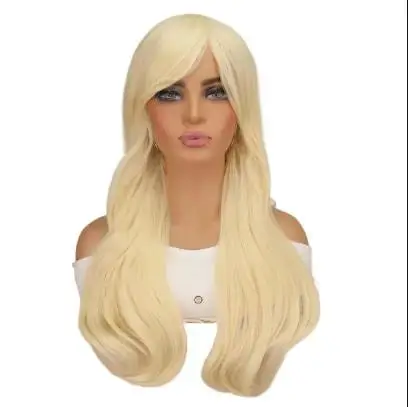 Peruca Feminina Longa Ondulada Loira Lady Gaga, Resistente ao Calor, Cabelo Sintético para Festas e Cosplay
