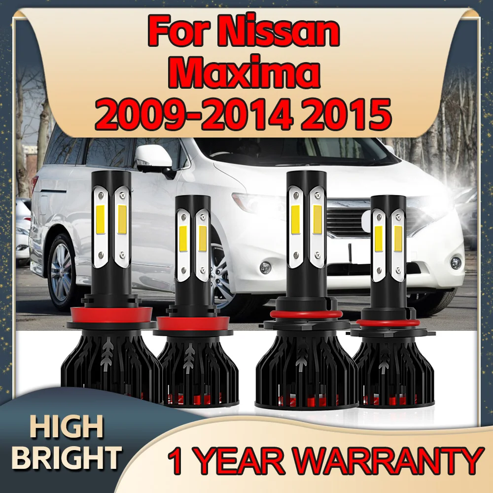 

4Pcs Car Headlight LED Bulbs 6000K H11 9005 Canbus Auto Headlamp For Nissan Maxima 2009 2010 2011 2012 2013 2014 2015