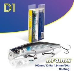D1 Poppers Floating &Top Water Fishing Lures 100mm 13.2g 124mm 20g Saltwater Hard Baits Wobblers Of Seabass Pecsa Fishing Tackle