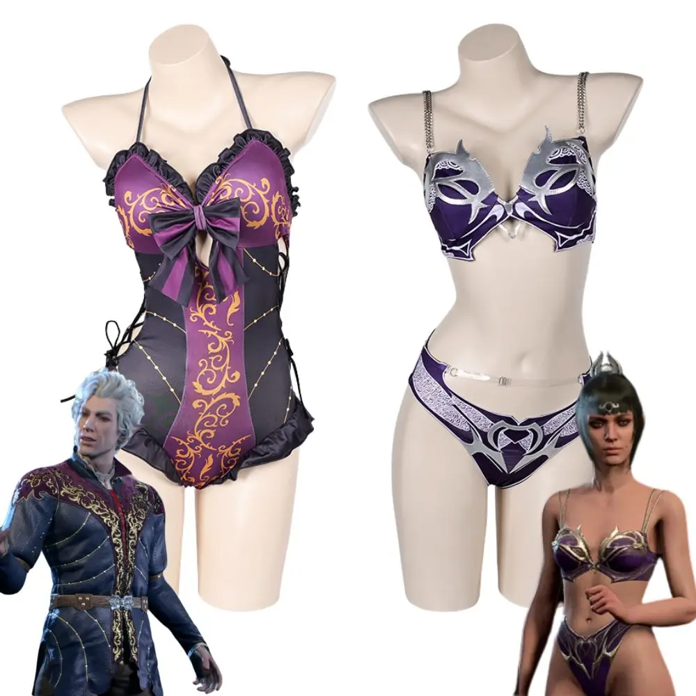 Baldurs Gate 3 Astarion Shadowheart Cosplay Sexy Swimsuit Costume Disguise for Adult Women Bikinis Set Halloween Carnival Suit