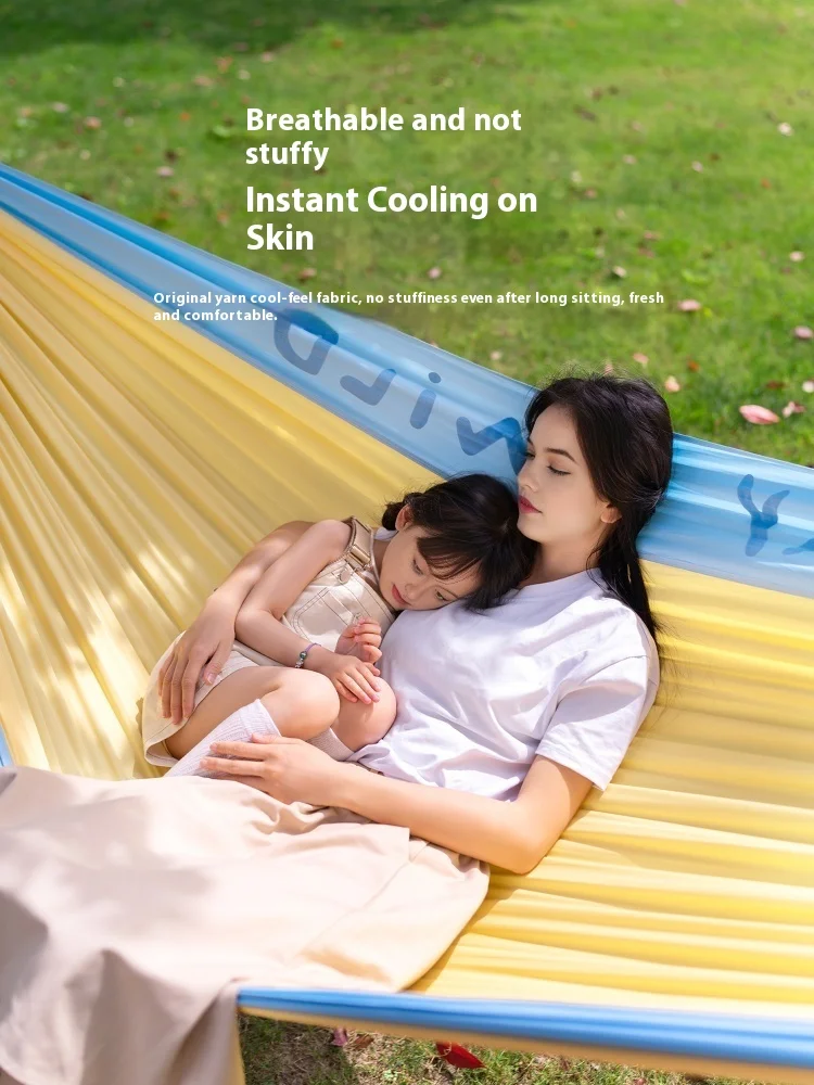 

Outdoor Adult Hammock Anti-t Tipping Parachute Cloth Double Swing Indoor Thickened Camping Summer Portable Swing Bed