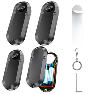 Bilashmart Waterproof Magnetic 10 Year Extended Life Case AirTag with Hanging and Stick Mini CR2032 Battery Replacement Charge Case