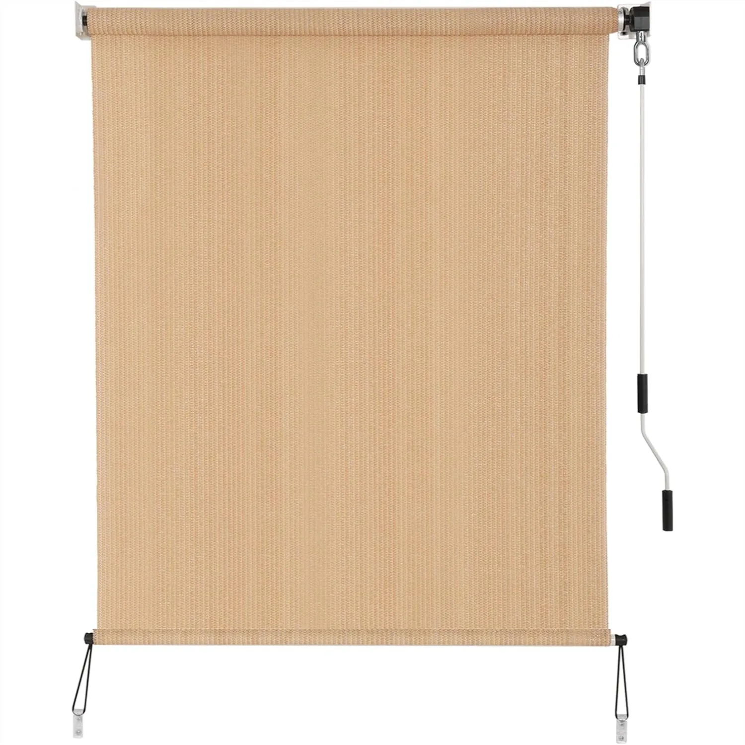 

Outdoor Sunshade Roller Shades 6'x6', Cordless Roll Up Blinds Privacy Screen with 90% UV Protection, Patio Shade Cloth for Porch