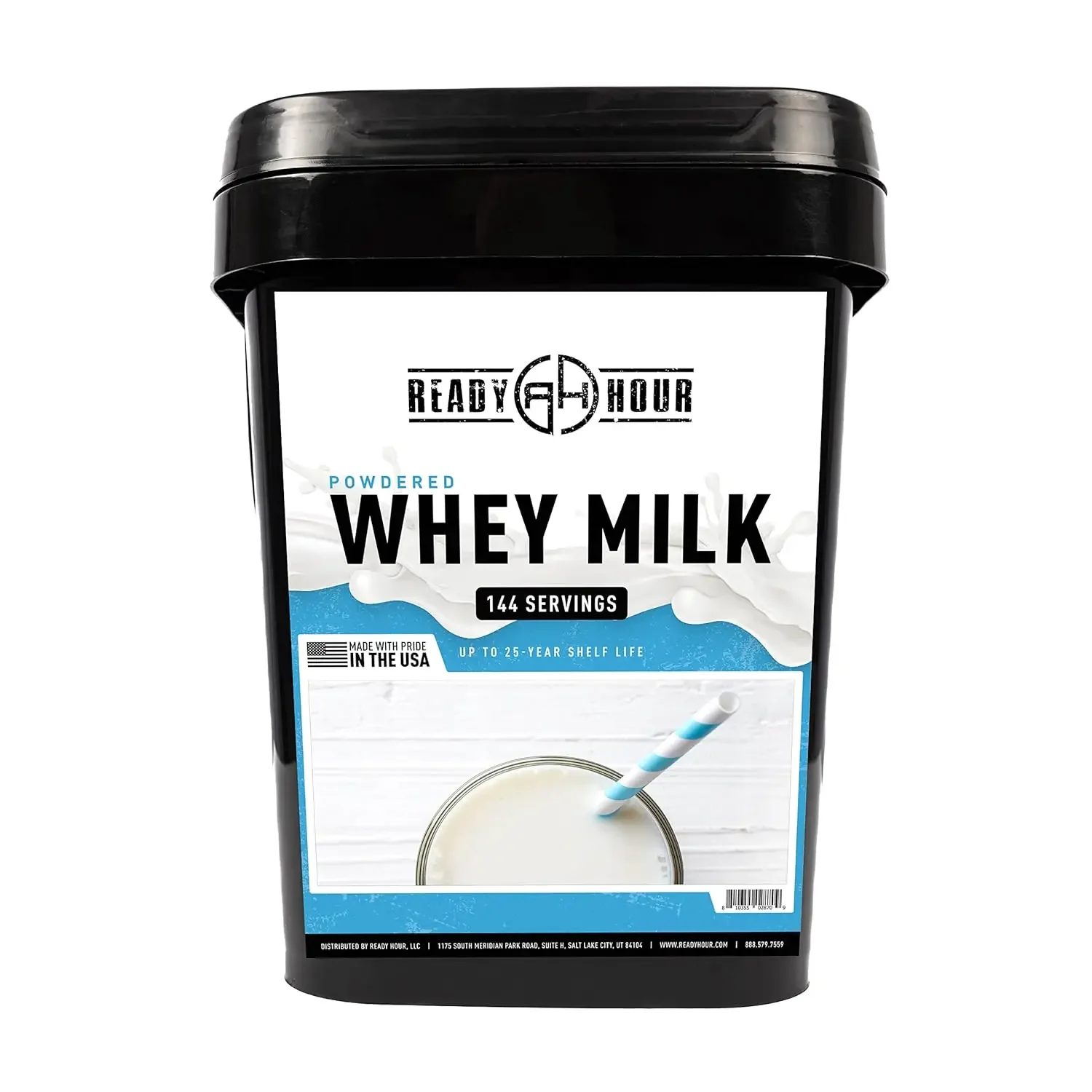 

Ready Hour, Bulk Powdered Milk, Real Non-Perishable Whey, 25-Year Shelf Life, Portable Emergency and Adventure Food