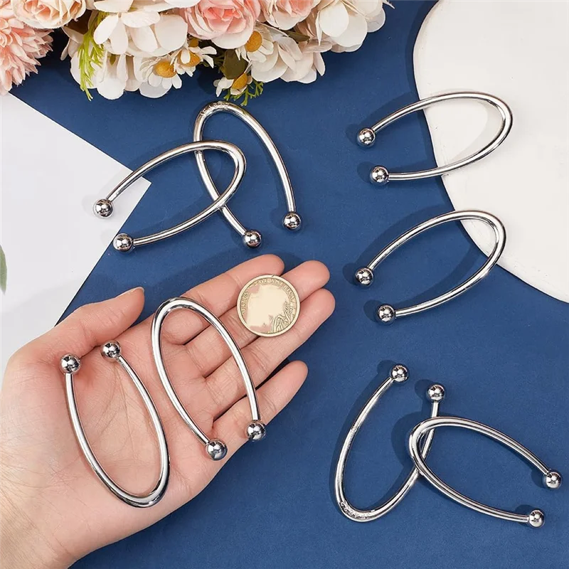 Clips de bikini con hebilla de anillo en forma de U de aleación, ganchos de correa de metal de 8 piezas para conexiones-A77G de cierre de bikini