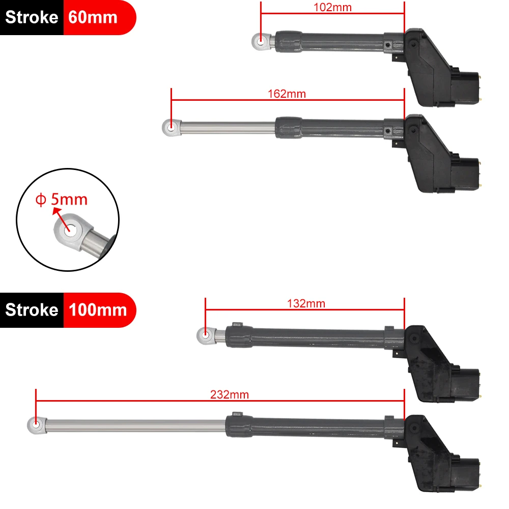 DoubleE E010 EC160 60/100mm Metal Push Rod with Gearbox 2S 7.4V for Bucket and Small Arm 1/14 RC Metal Excavator Model Parts