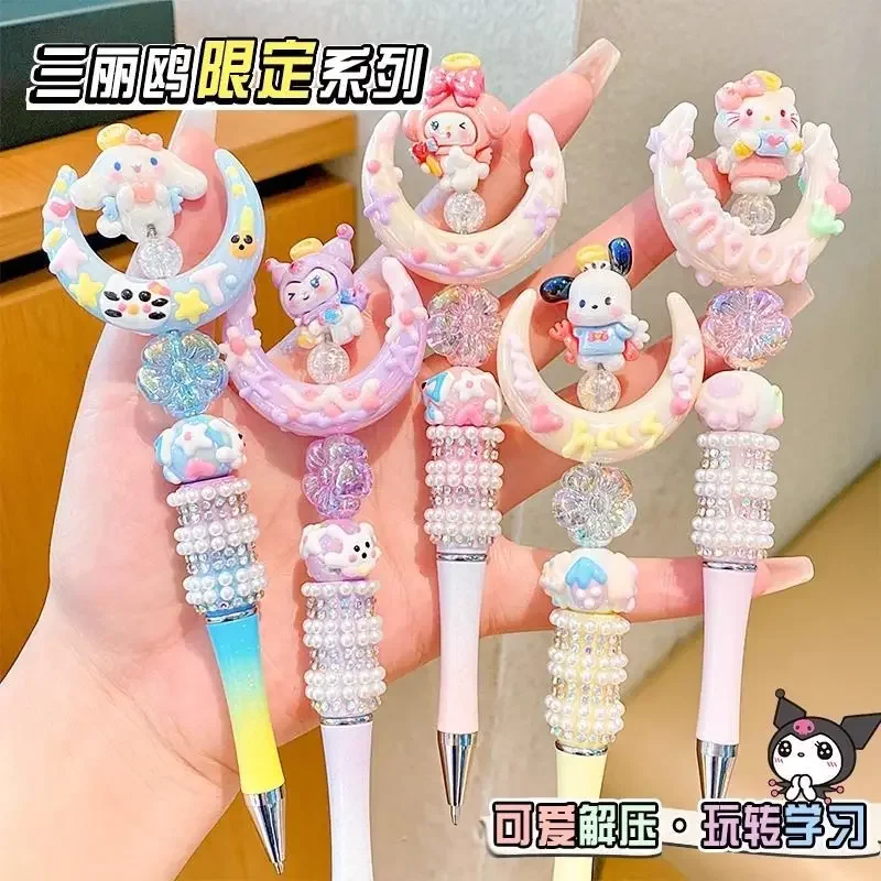 New Sanrio Gel Pen Kuromi Hello Kitty My Melody Heavy Industry Exquisite Pen High-Looking Cute Cartoon Student Crystal Love Gift