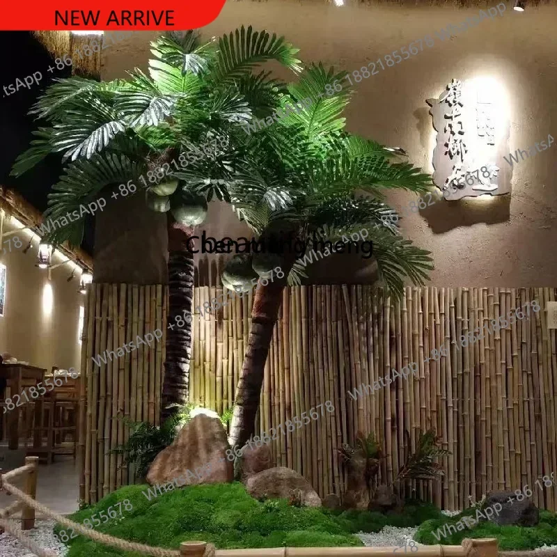 z183    Simulation coconut tree landscaping outdoor green plants decoration palm tree shopping mall tropical landscape