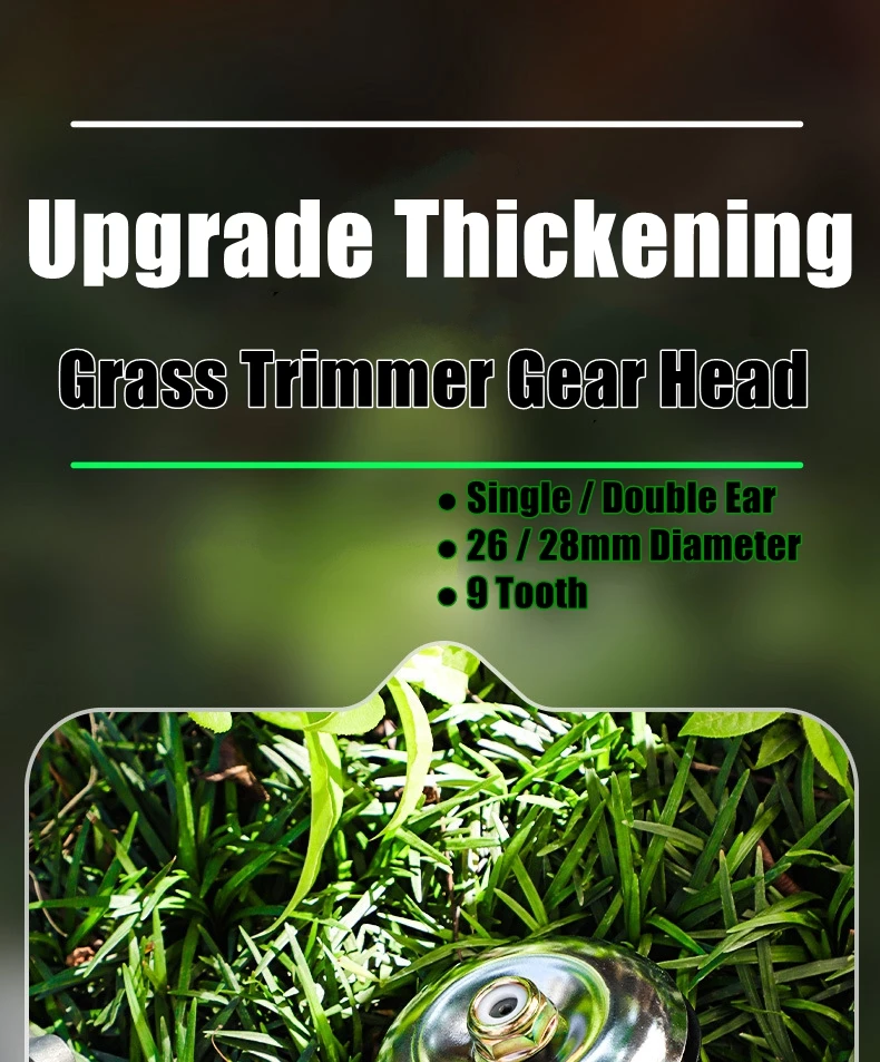 26mm/28mm 9 Zahn Trimmer Getriebe Getriebe Freischneider Rasentrimmer Ersetzen Getriebekopf Rasenmäher Teile Gartengerät – Detail 1