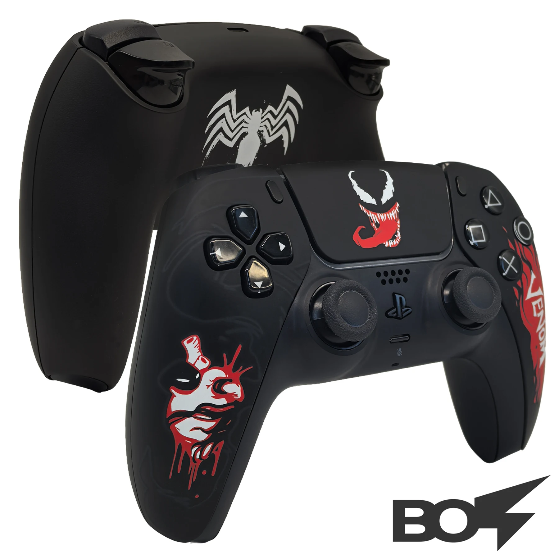 

BO5 Venom raised embossed texture Replacement Front Shell Touchpad Compatible with ps5 Controller BDM-010/020/030/040/050
