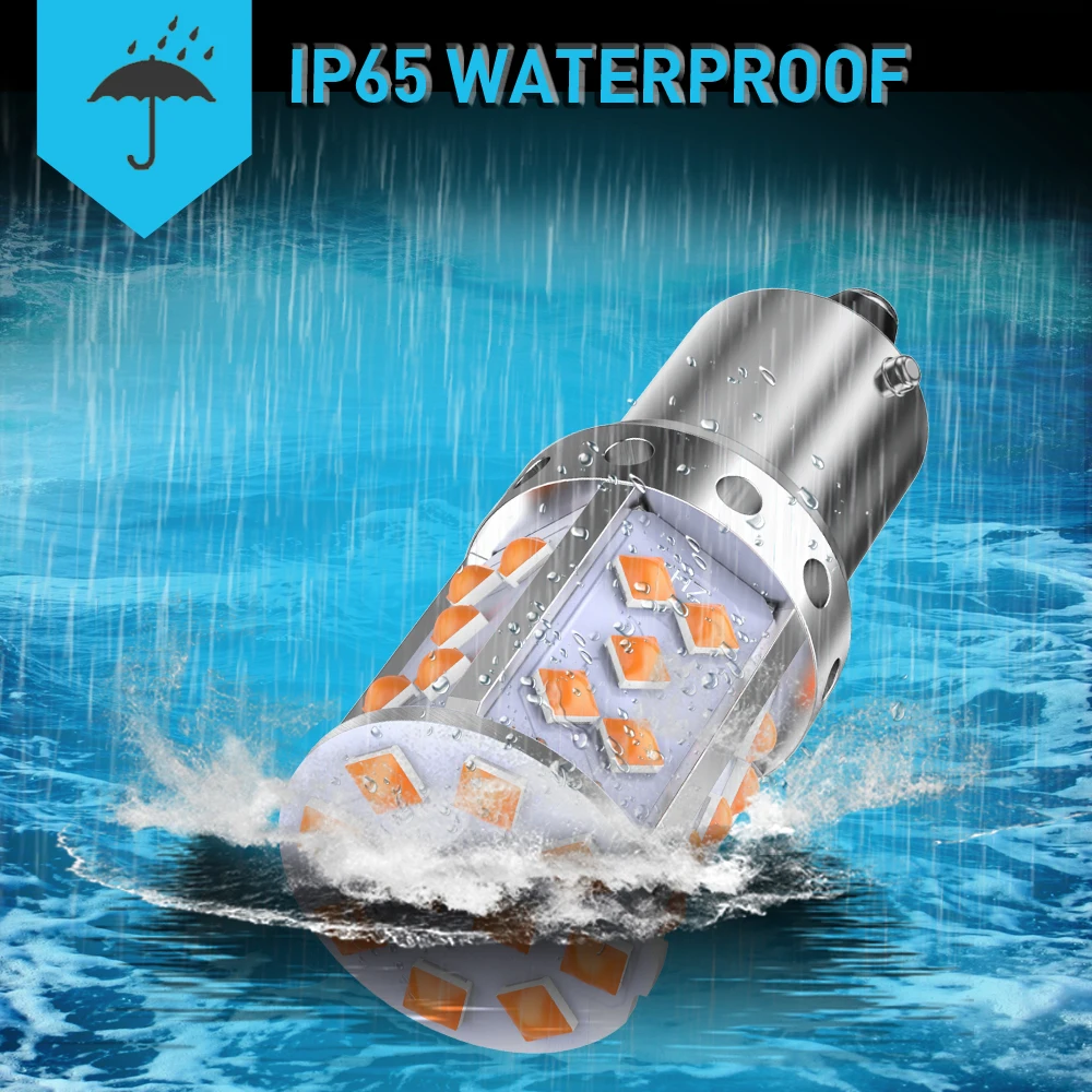 Eine Packung NO Hyper Flash 1156 BA15S P21W BAU15S PY21W T20 7440 LED-Birnen Blinkerleuchten Amber Orange Canbus fehlerfreie LEDs – Detail 8