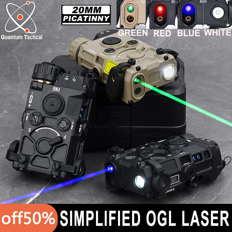 Tactical OGL Red Green Blue Dot Laser Wadsn White LED Strobe Light High Power ogl Nylon Hunting Flashlight No IR Fit 20MM Rail