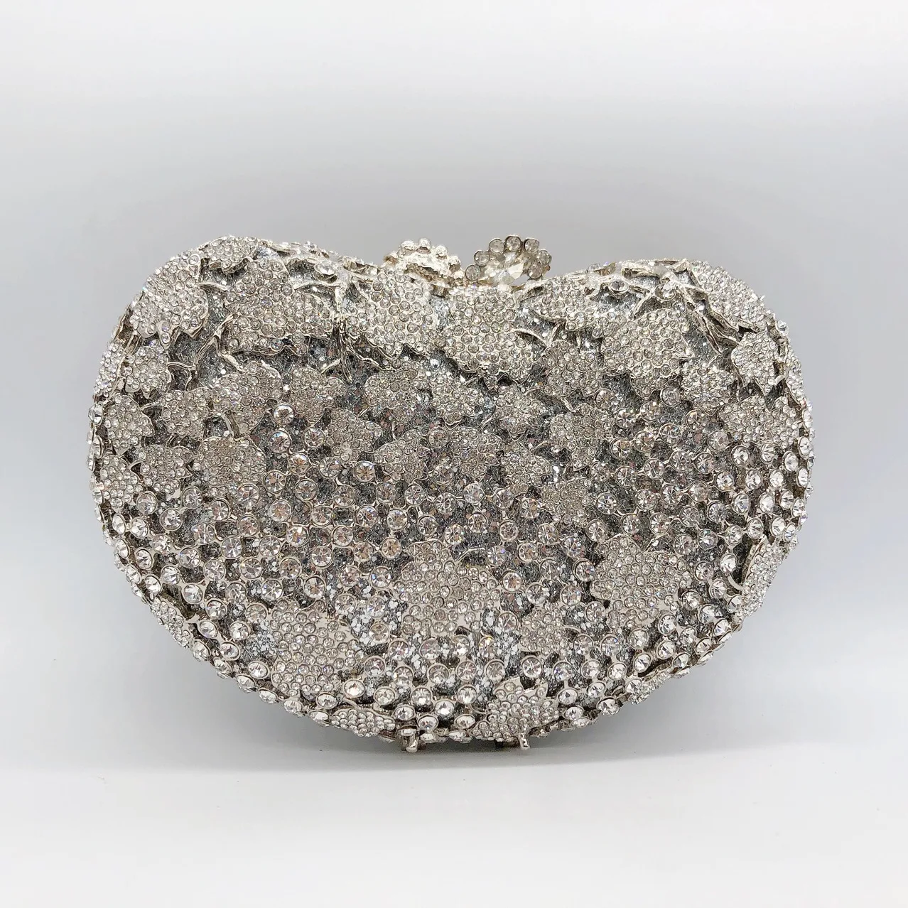 حقيبة عشاء ماسية من أوراق العنب، حقيبة الكاجو، حقيبة يد من حجر الراين، حقيبة يد