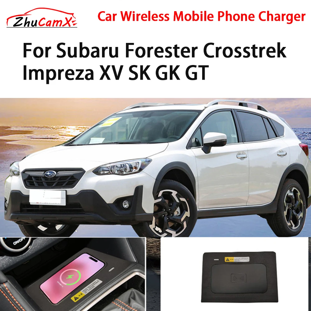 

Car Wireless Mobile Phone Charger Center Console Storage QI 18W iPhone for Subaru Forester Crosstrek Impreza XV SK GK GT