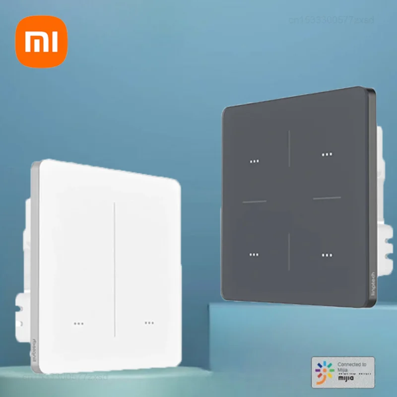 Xiaomi-Interruptor de pared inteligente Linptech QT1 BLE Mesh, interruptor de luz LED con Sensor táctil, funciona con la aplicación Mijia, 1/2/3/4 entradas