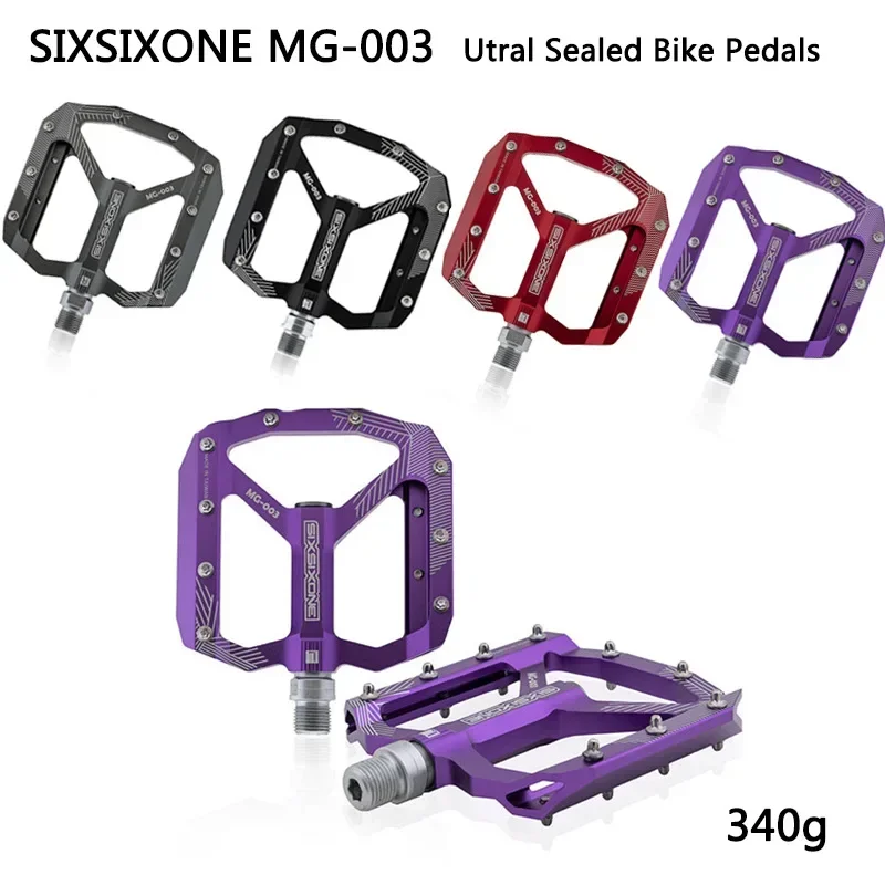 SIXSIXONE MG-003 MTB Bike Flat Pedal CNC Technique Aluminium Alloy Sealed Bearings Peilin Non-slip Big Pedals