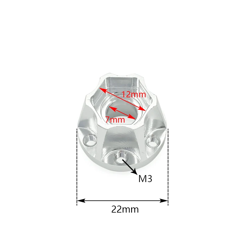 2PCS CNC Aluminum 12mm Wheel Hex Hub for 1/10 RC Crawler Car 1.9 2.2 Wheels Rim Axial SCX10 Capra Redcat Gen8 VS4-10