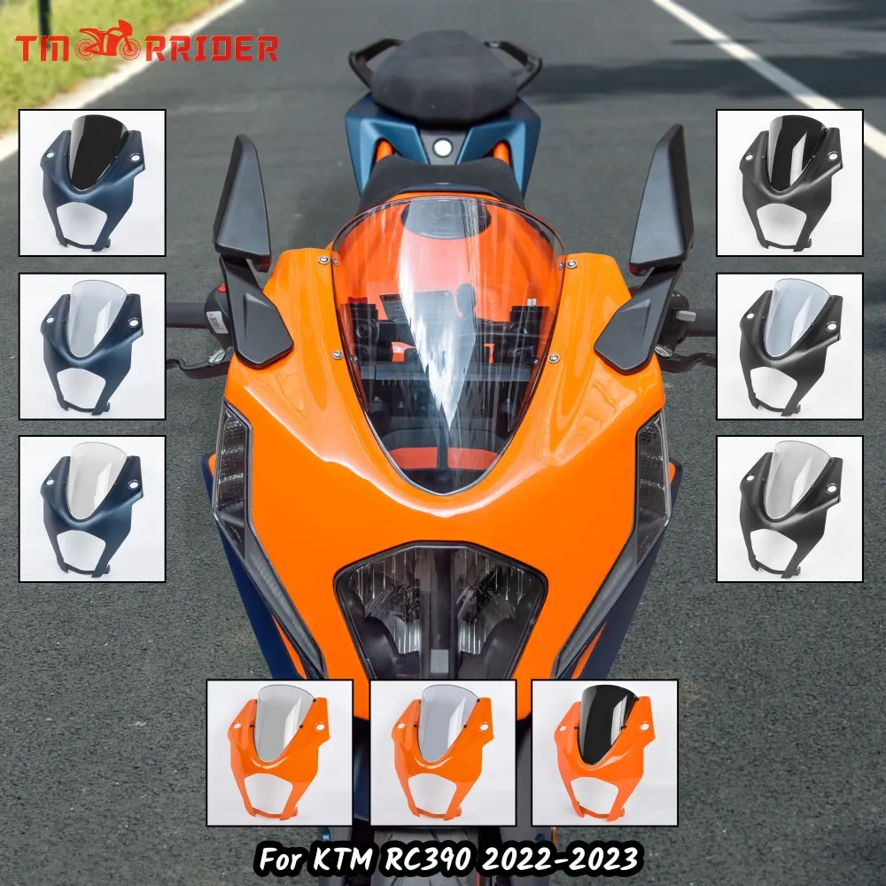 

RC390 Motorcycle Headlight Cover Windscreen Windshield For KTM RC 390 2022 2023 Headlamp Front Cowl Fairing Air Deflector Visor