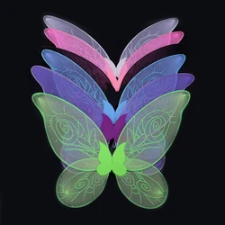 Fashion Kids Butterfly Wings Girls Sweet Solid Yarn Birthday Party Halloween Xmas Cosplay Costume Fairy Tale Props Children Gift