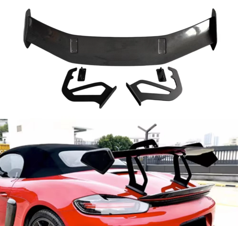 New Style Large Tail Wing Car Customization Kit for 718 Upgrade 3k High-quality Dry Carbon Fiber Rear Spoiler Body Kit