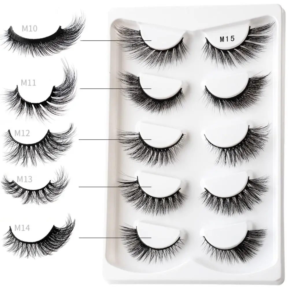 3D Fuffy Lashes Women Beauty Faux Mink Hair False Eyelashes Fox Eye Thick Long Eye Lashes Faux Mink Eyelashes