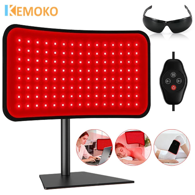 

KEMOKO 660nm Red Light Therapy Panel Lamp for Face Skin Tightening Anti Wrinkle 850nm Infrared Light Therapy Belt for Waist Back