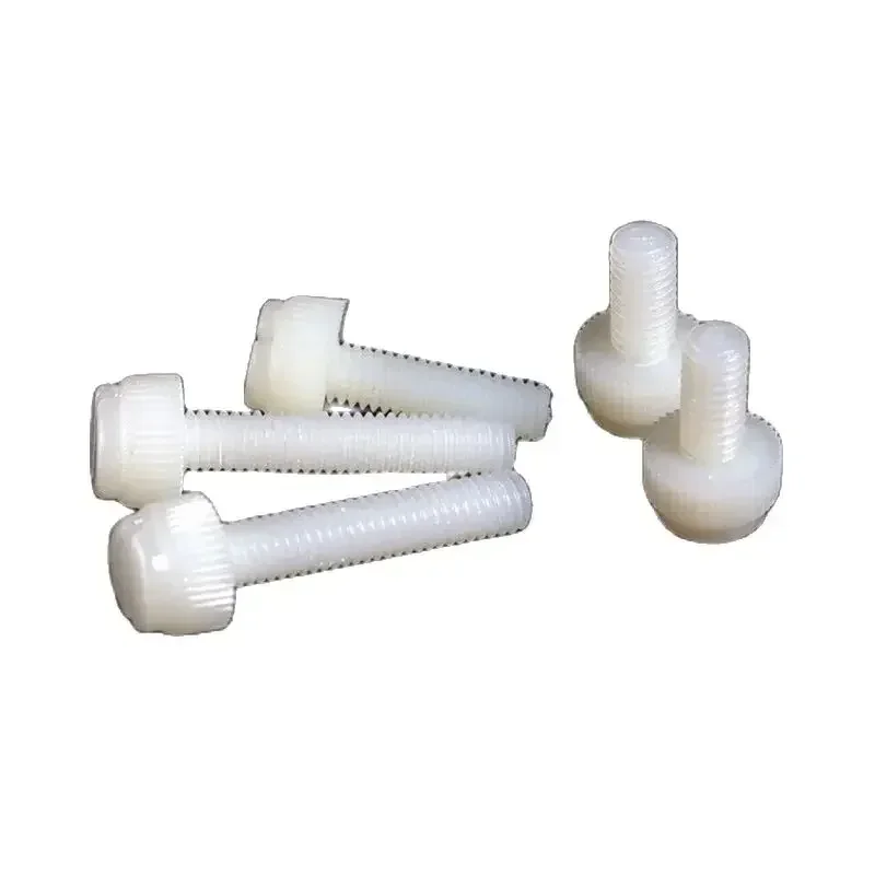 1000PCS M4x6 to 30MM Anti Rusted White Nylon Knurl Hand Screw Computer Insulation Bolts Slotted Tighten Thumb Screw