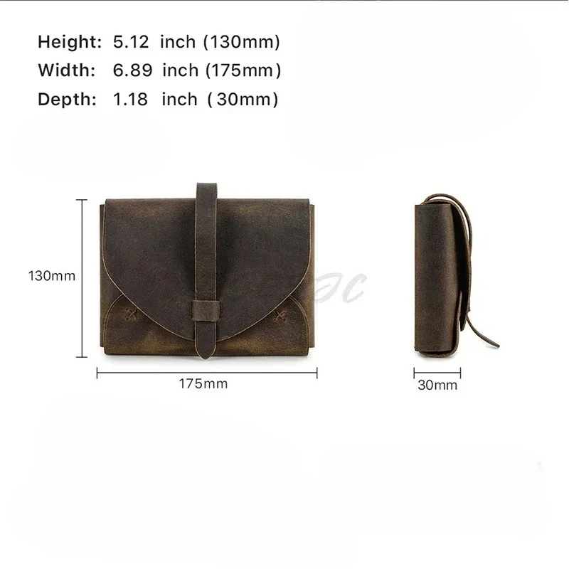 Vintage Style Horsehide Book Cover Handmade Personalized Creative Envelope Style Genuine Leather Book Protection Cover