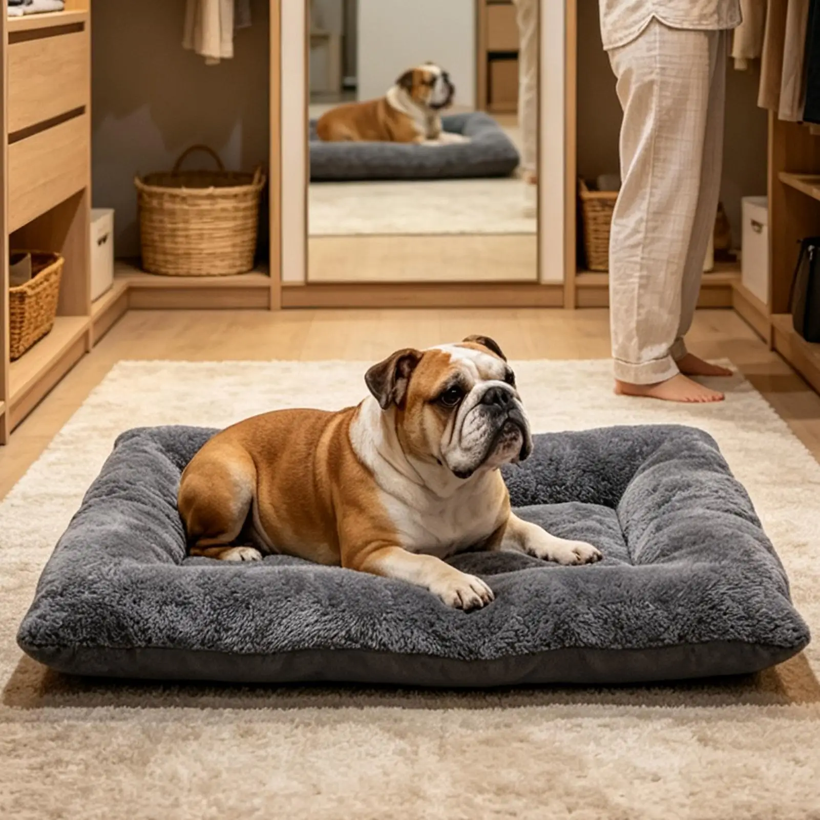 Plush Dog Bed Indoor Thickened Extra Large Rectangular Soft Sofa Pad Kennel Pad For Small Medium Large Breed Home Entryway Floor