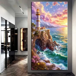 Beautiful Seaside Lighthouse Picture Diamond Painting New Diy Cross Stitch Full Diamond Mosaic Embroidery  Home Decor