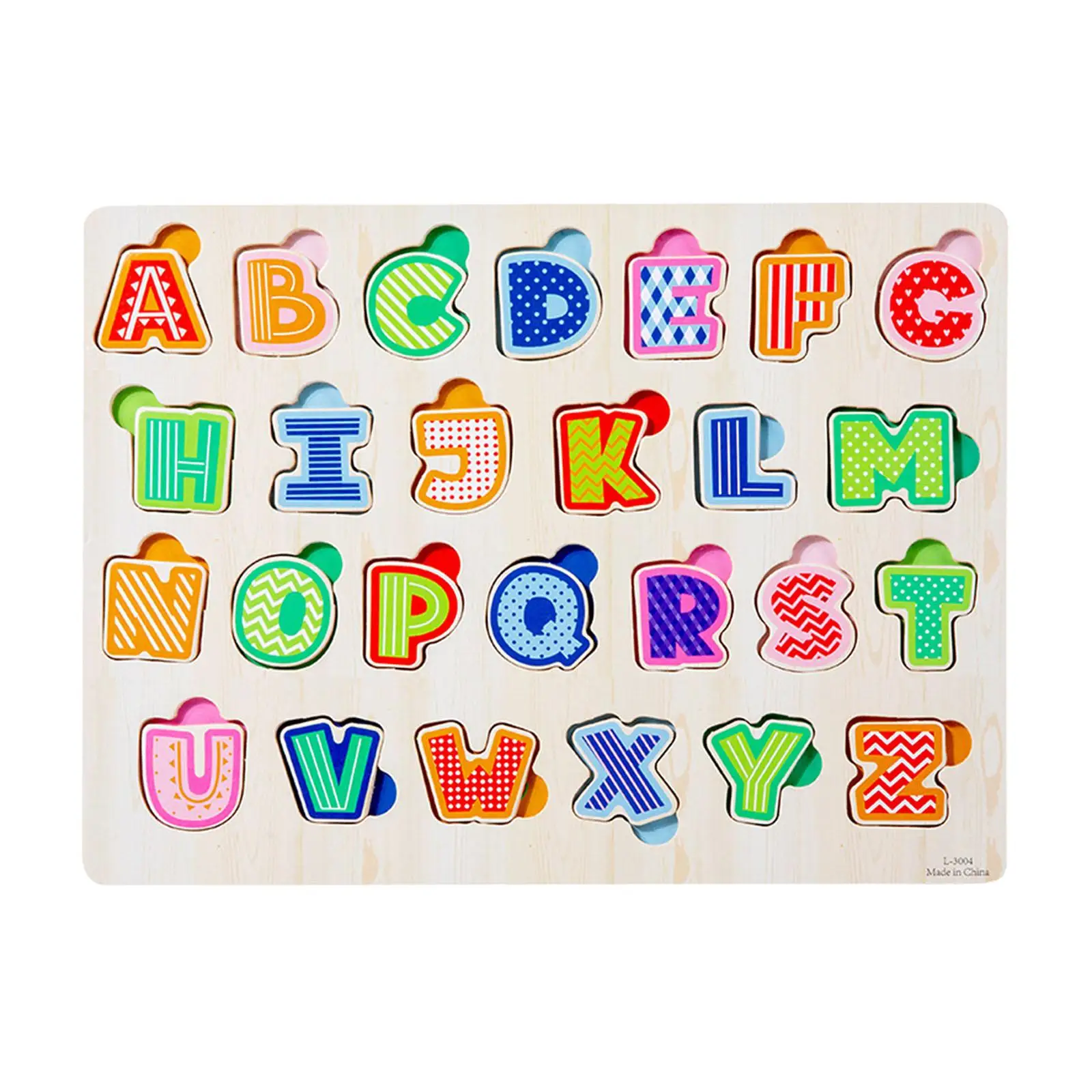 Alphabet Letters Wooden Puzzle Educational Toy for Boys Girls Ages 0-3 Years