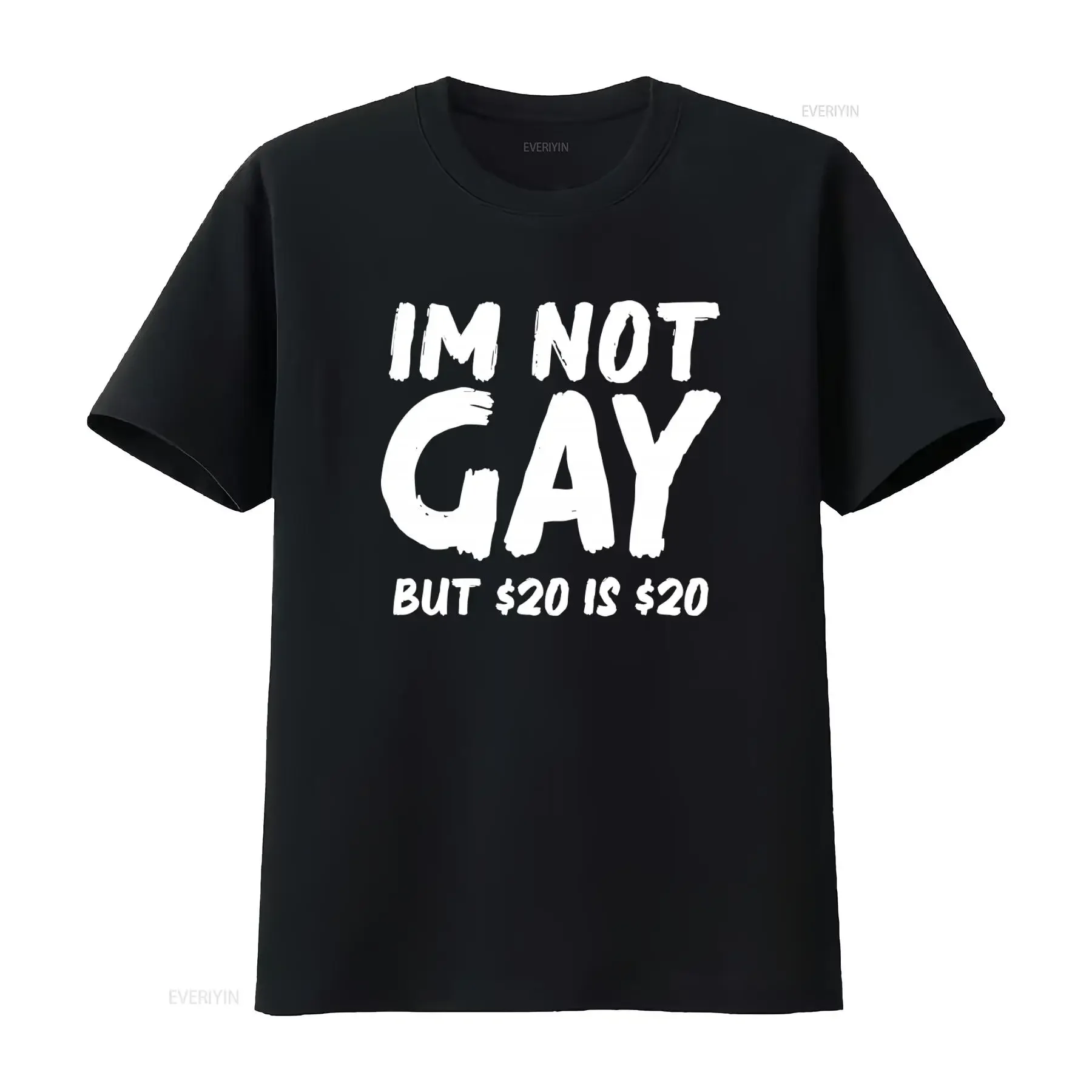 Mens Im Not Gay But 20 Dollars Funny Novelty T Shirt vintage Washed fashion Breathable graphic Soft Versatile Stylish