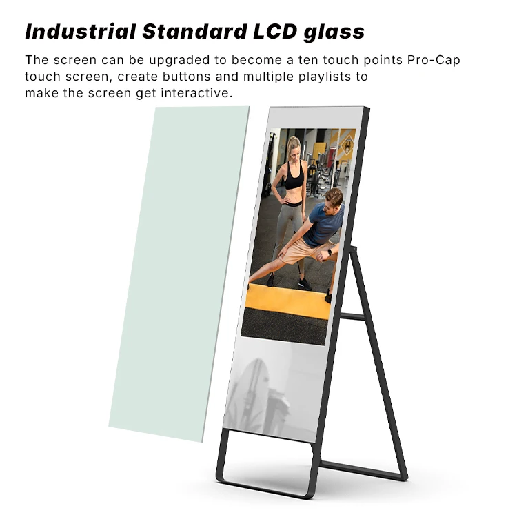43-дюймовый складной кронштейн-подставка, умное зеркало для фитнеса, AI, волшебное зеркало для человеческого тела, дисплей для йоги