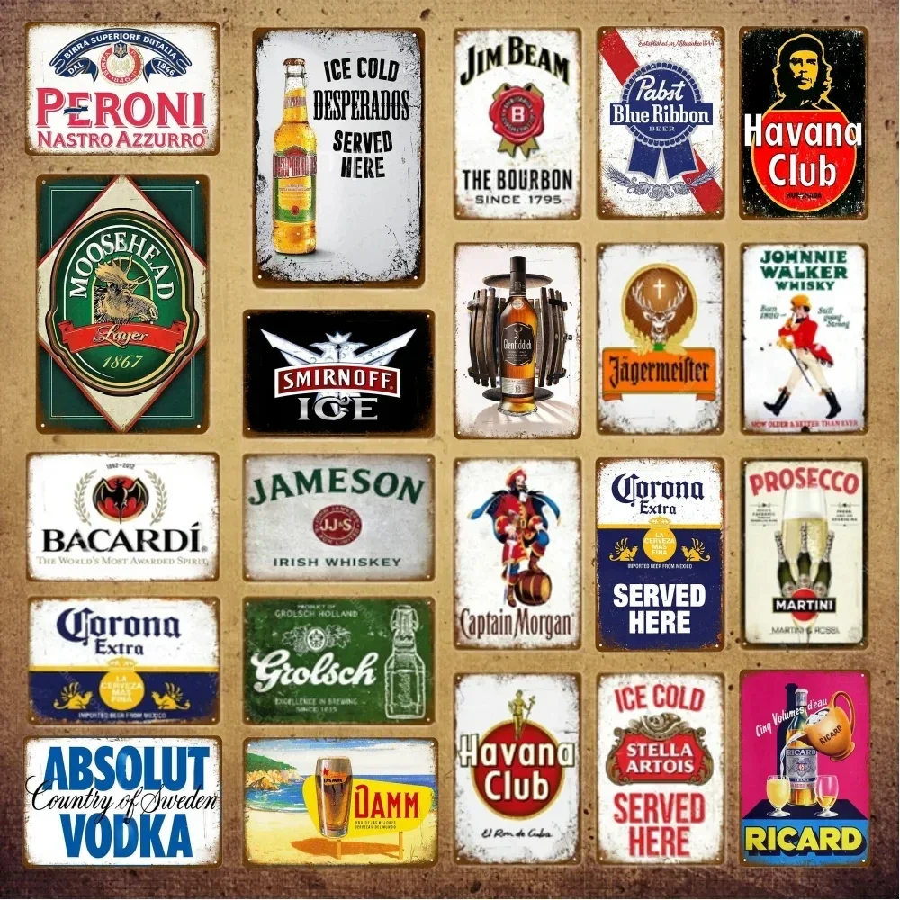 Retro Keep Calm Drink Bier Wein Metall Poster Whiskey Plakette Vintage Blechschild Wanddekoration für Pub Bar Männerhöhle Dekorative Platte