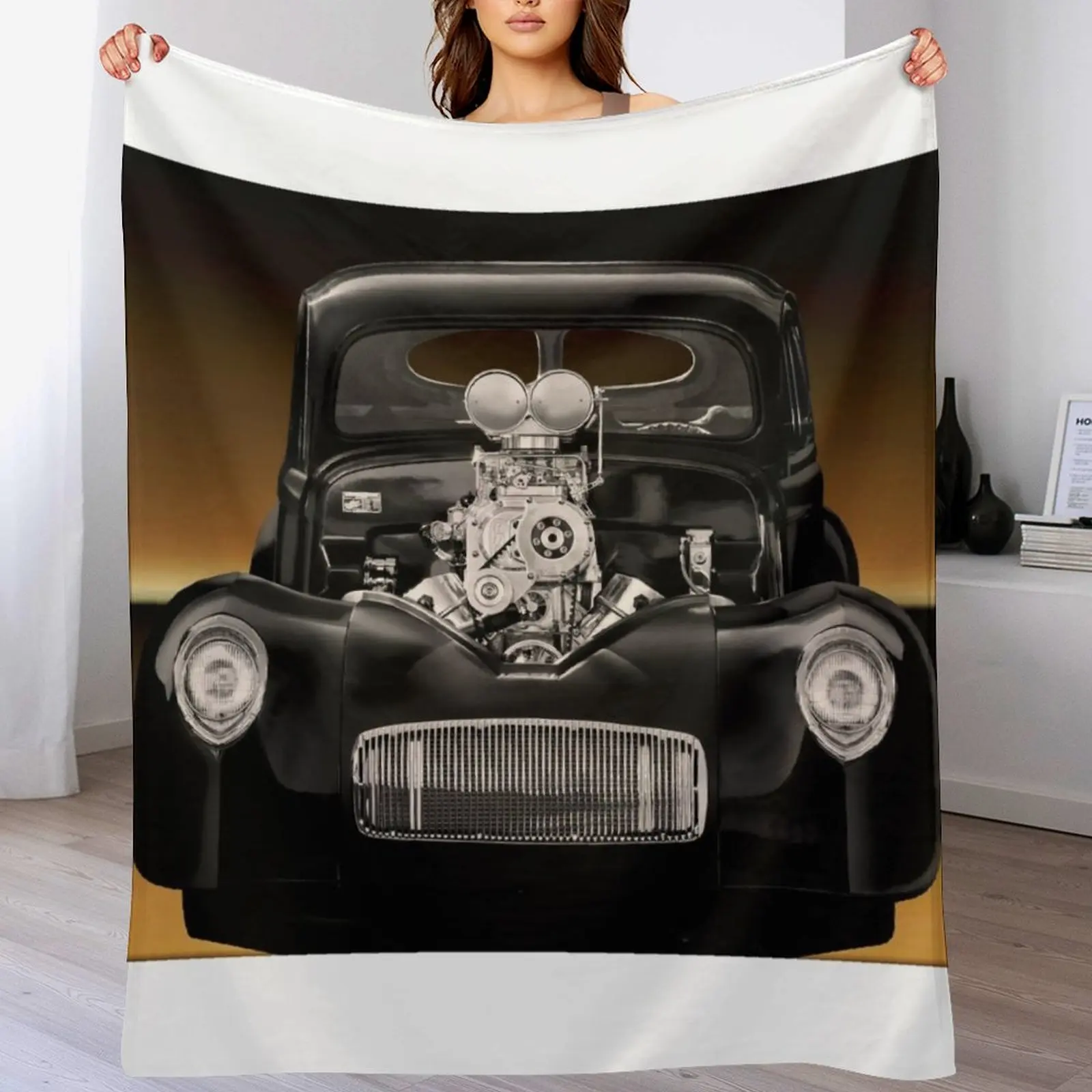 

1941 Willys 'Pro Street' Coupe Throw Blanket Winter beds Summer Beautifuls Vintage Blankets