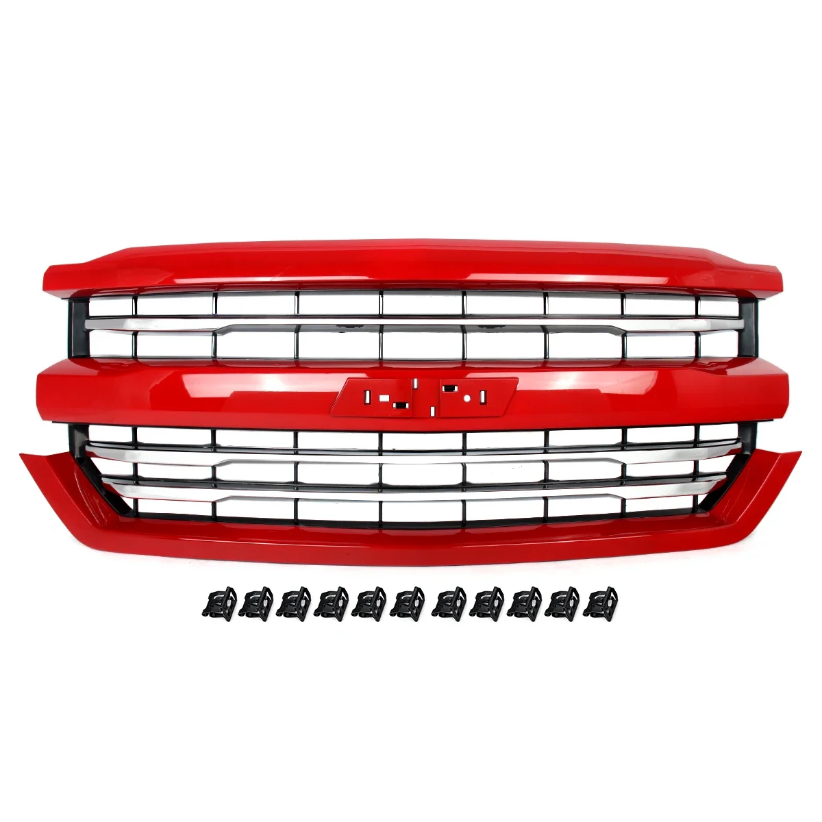 Red Hot Front Upper Grille For 16-2018 Chevrolet Silverado 1500 LTZ High Country