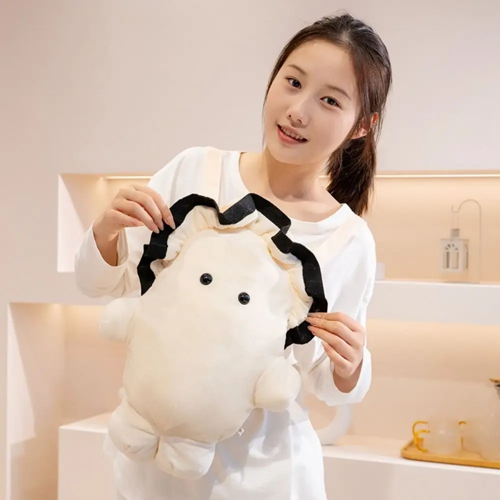 Huggable ตุ๊กตา Plush Oyster กระเป๋าเป้สะพายหลังหอยนางรมสีขาวการ์ตูนสัตว์หอยนางรมกระเป๋า Kawaii Creative Oyster กระเป๋าสะพายกลางแจ้ง