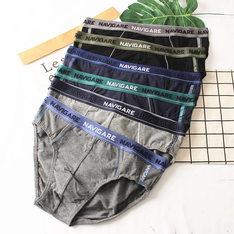 Ropa interior de algodón de alta elasticidad para hombre, pantalones triangulares de cintura baja, calzoncillos cómodos y tra...