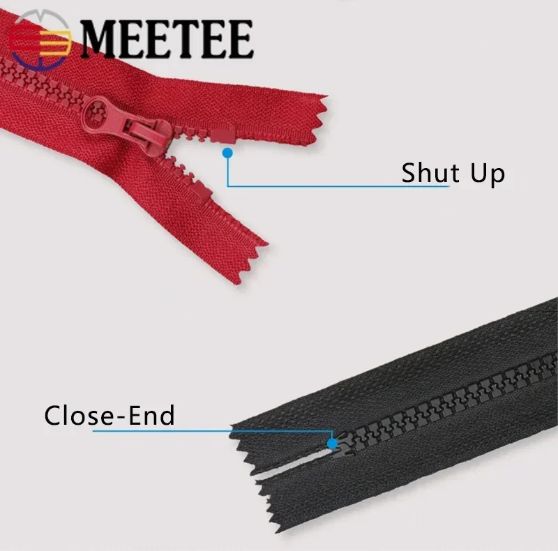 Meetee 5/10Pcs 15/20/30/40cm Close-End Zipper Tape 5# Resin Zip for Jacket Bag Pocket Zippers DIY Garment Sewing Zips Repair Kit