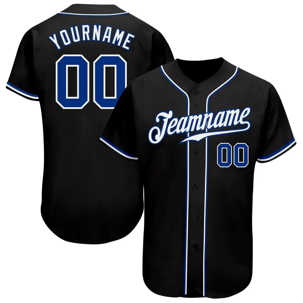 Vintage Schwarz Custom Baseball Jersey Shirt 3D gedruckt für Männer und Frauen Shirt Sport Unisex Tops